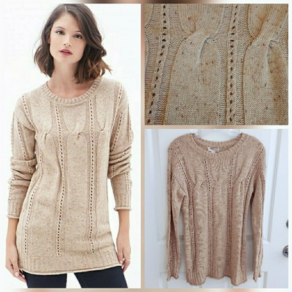 Forever 21 Sweaters - 🌟🎉HP! Cable knit pullover sweater - Beige Size S